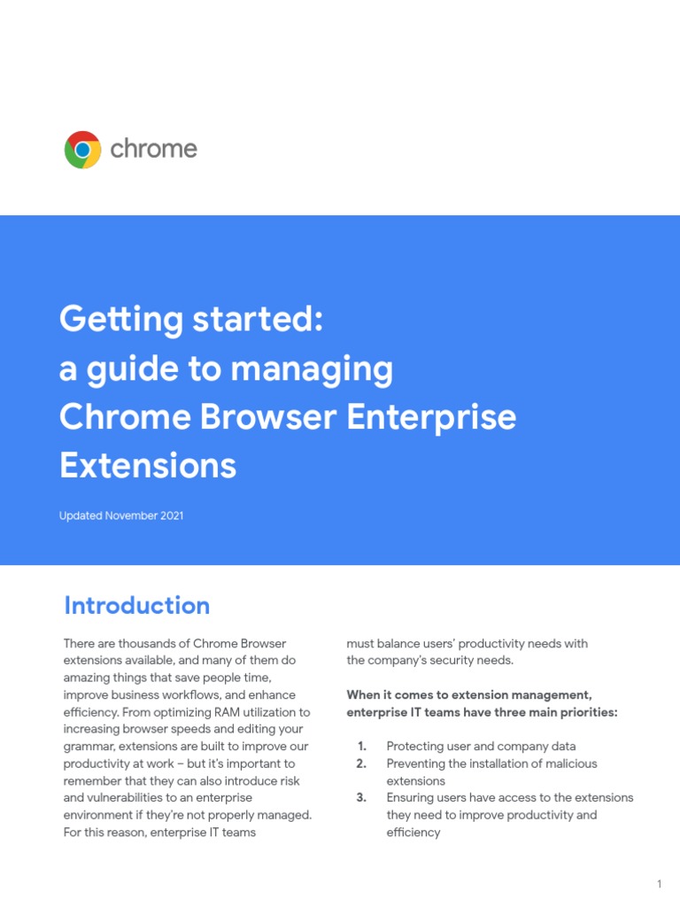 A Guide To Managing Chrome Browser Enterprise Extensions | PDF
