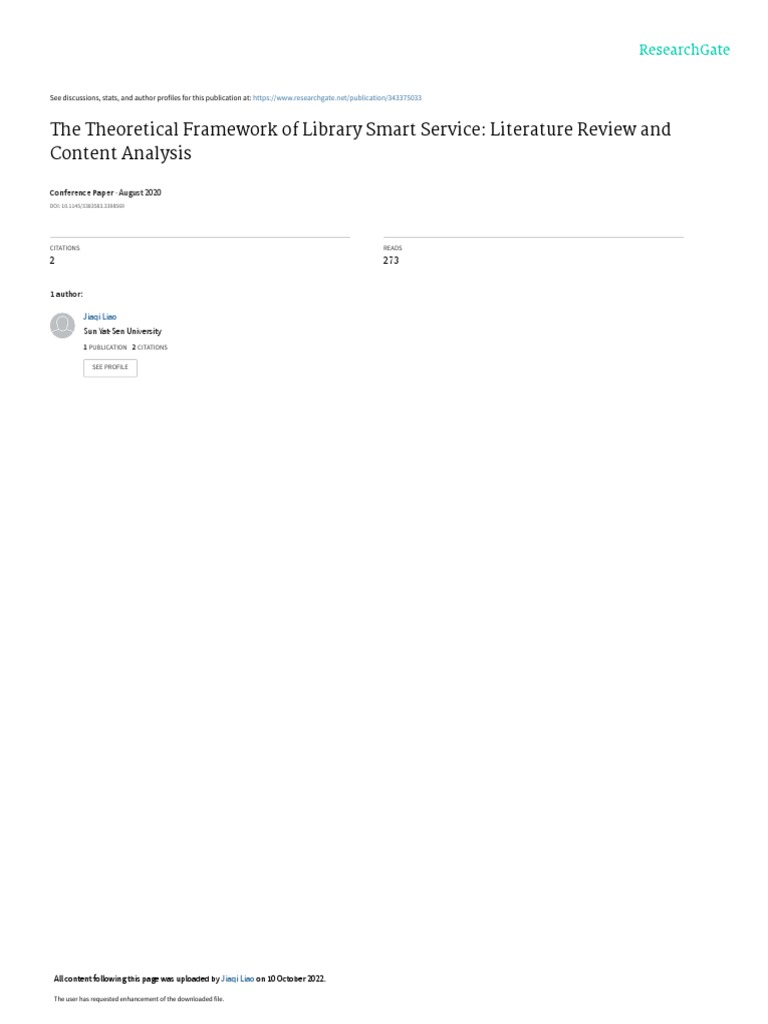 The Theoretical Frameworkof Library Smart Service | PDF | Libraries ...