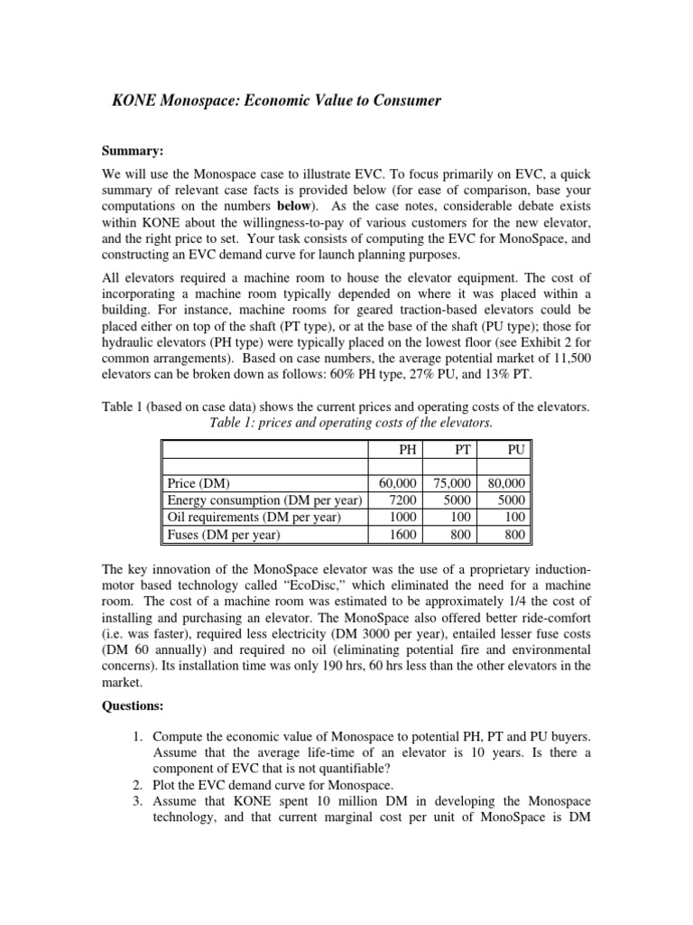 KONE Monospace Economic Value Analysis | PDF | Technology & Engineering