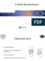 Foot and Ankle Biomechanics