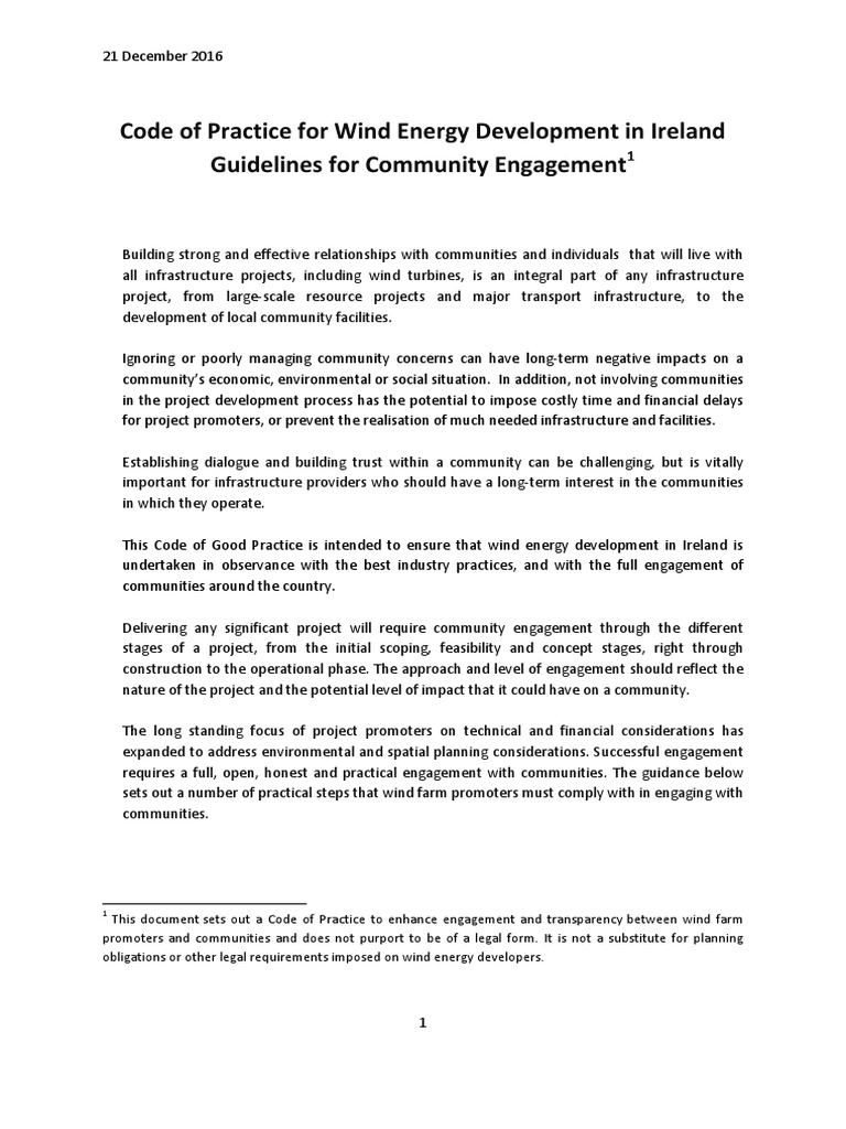 Gallery Detail: Code Of Practice For Wind Energy Development In Ireland
