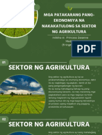 Mga Patakarang Pang-Ekonomiya Na Nakakatulong Sa Sektor NG Agrikultura