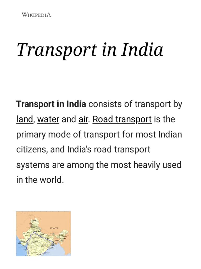 Transport in India | PDF
