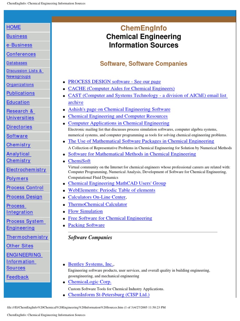Chemical Engineering Resources Online | PDF | Chemical Engineering ...