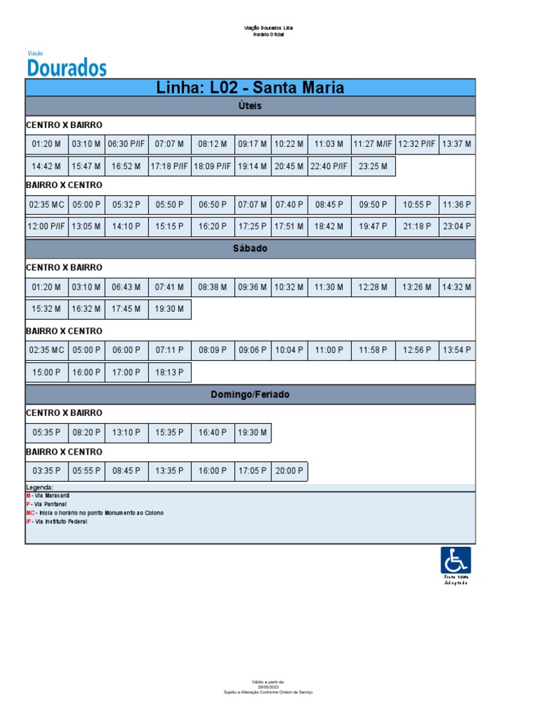 Horarios Corridos L02 Santa Maria Pdf