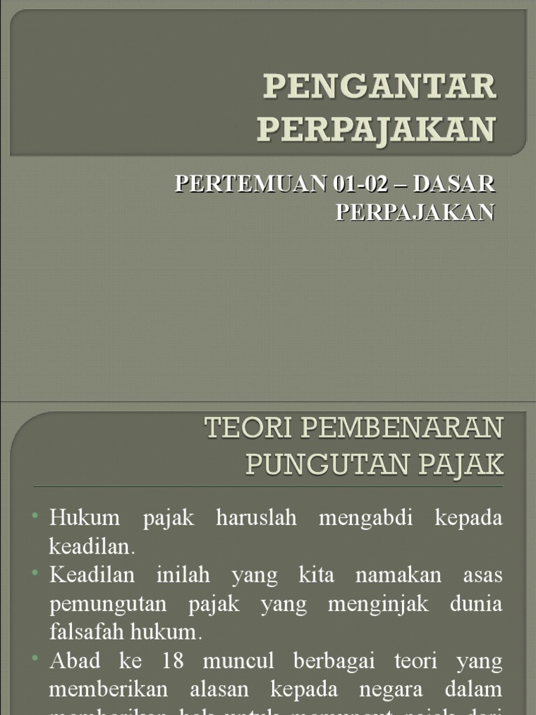 Pertemuan 01-2 - Pengantar Perpajakan | PDF | Politik