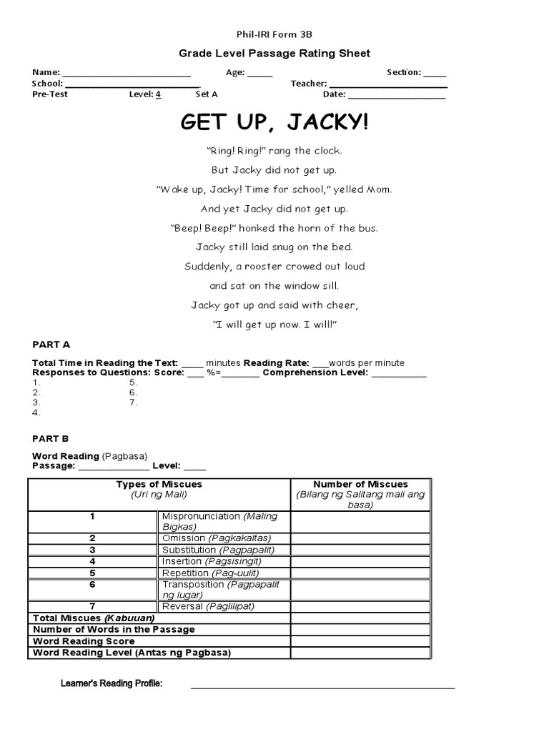 Graded Passage Set A 45 PDF