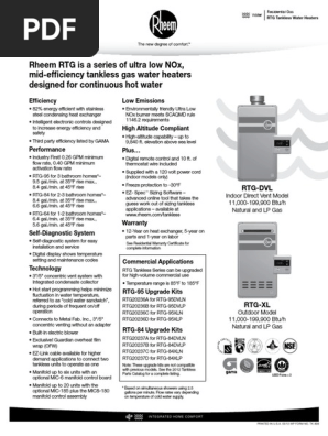 Water Heater Spec | PDF | Water Heating | Propane