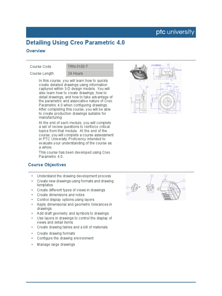 Creo Parametric 4.0 Drawing Course | PDF | Computing | Computer Science