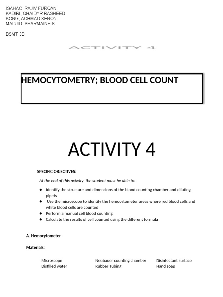 HEMATOLOGY-1-LAB-ACTIVITIES-MANUAL | PDF | Staining | Blood Cell