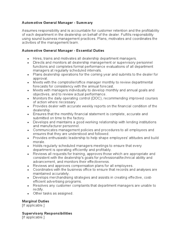 Automotive General Manager PDF Mathematics Percentage