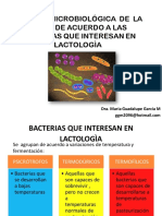 8 Calidad Microbiológica de La Leche de Acuerdo A Las Bacterias Que Interesan en Lactología