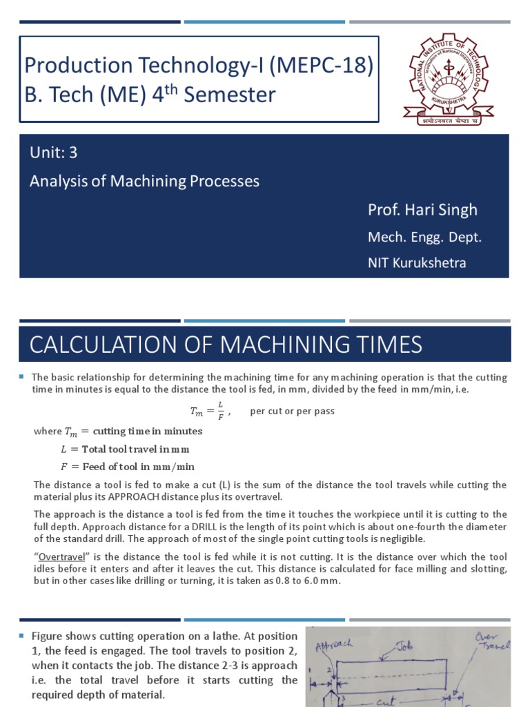 Prod Tech-I - Unit 3 (B) - Analysis of Machining Processes | PDF ...