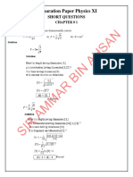 XI Physics - Important Solved Short Q/A - 2023 - By: Sir Ammar Bin Ahsan