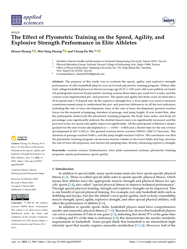 The Effect of Plyometric Training On The Speed Agi | PDF | Physical ...
