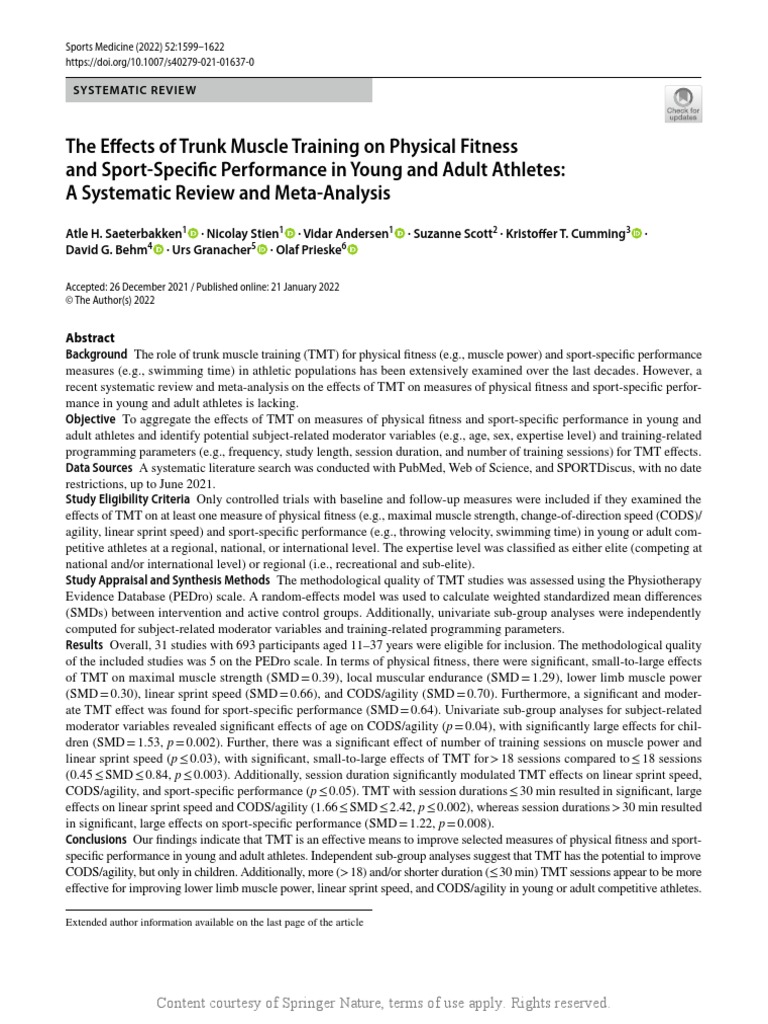 The Effects of Trunk Muscle Training On Physical F | PDF
