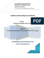 Spesifikasi Teknis Kerangka Acuan Pemb RKB DAU Earmark TK ABA XVIII Kec. Gadung