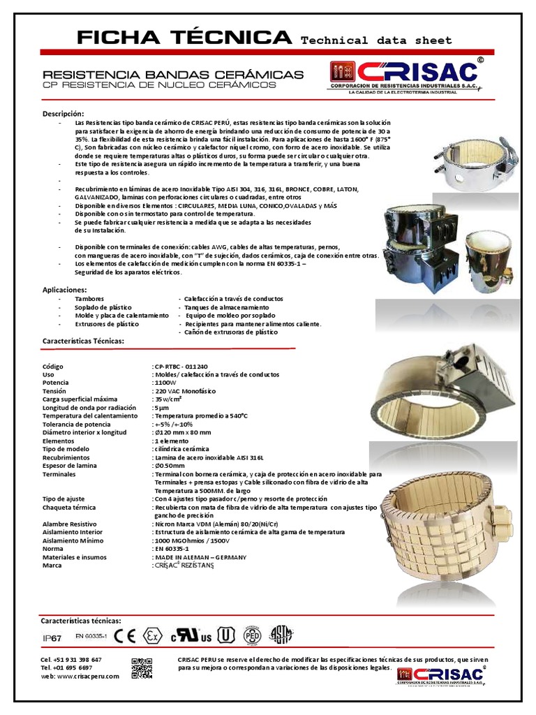 Resistencias Cerámicas de Banda CRISAC | PDF | Acero | Resistor