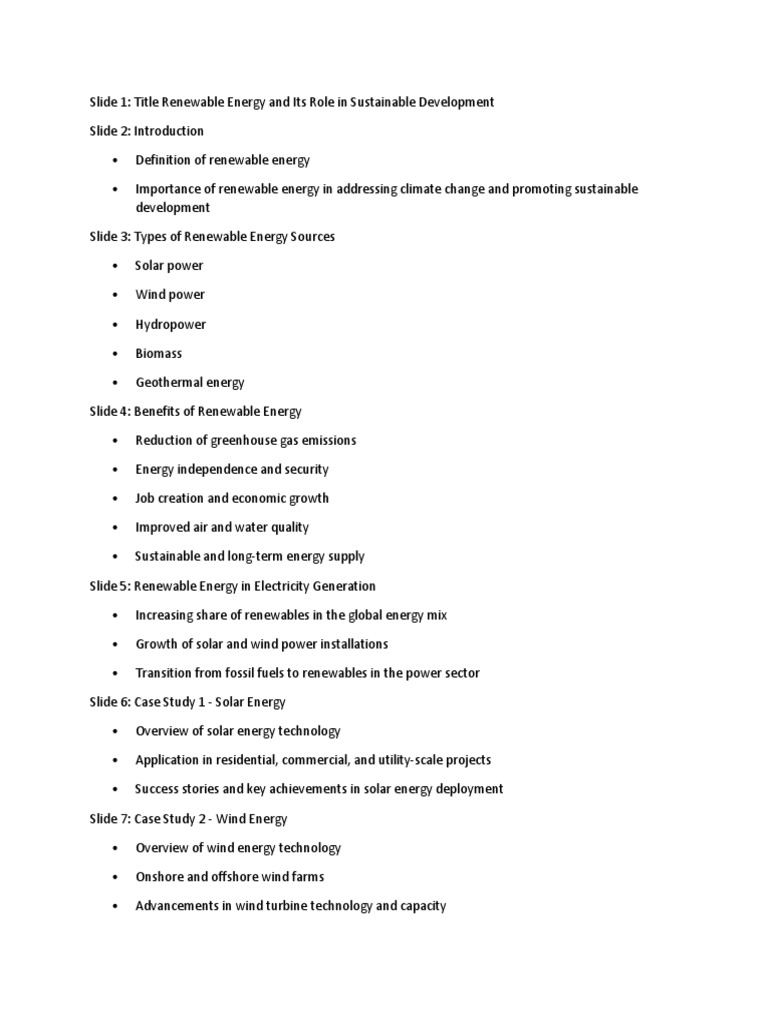 Renewable Energy and Its Role in Sustainable Development | PDF ...