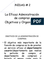 Tema 2. - La Eficaz Administración de Compras. Objetivo y Organización