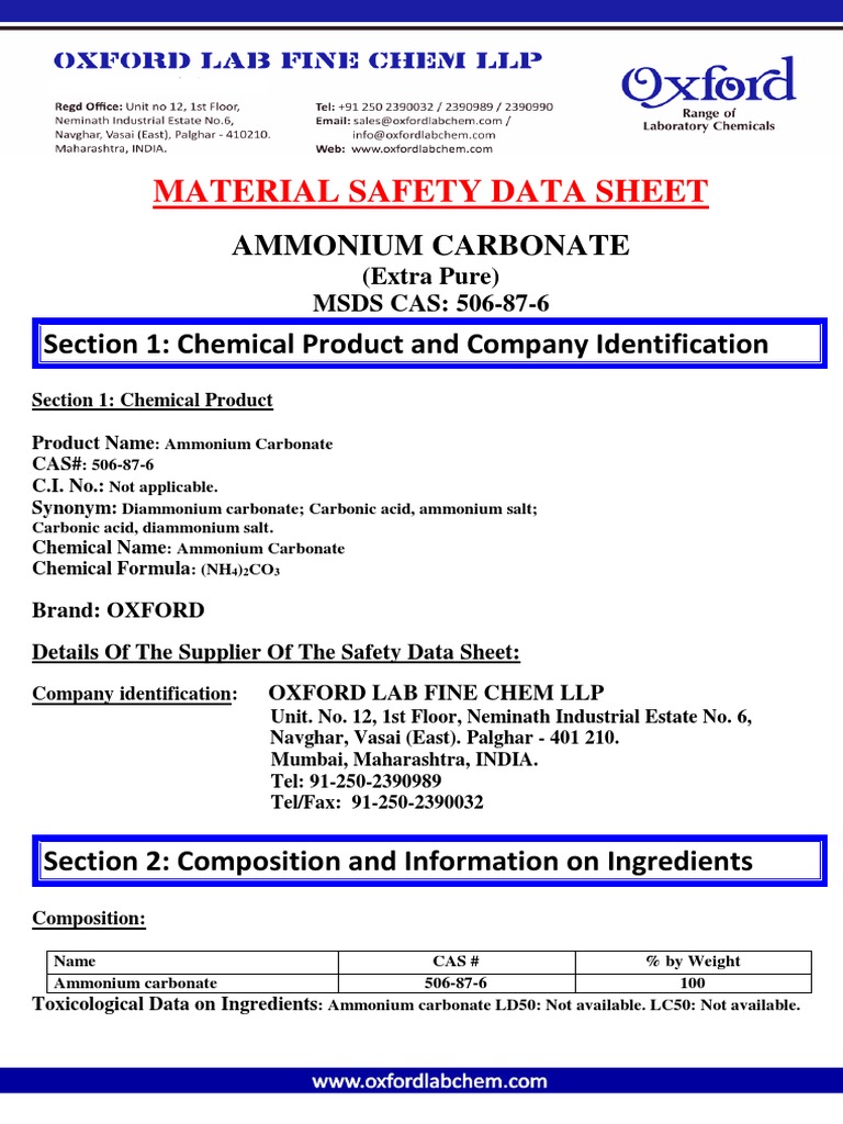 MSDS | PDF | Toxicity | Firefighting