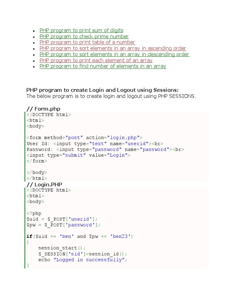 Php program pdf