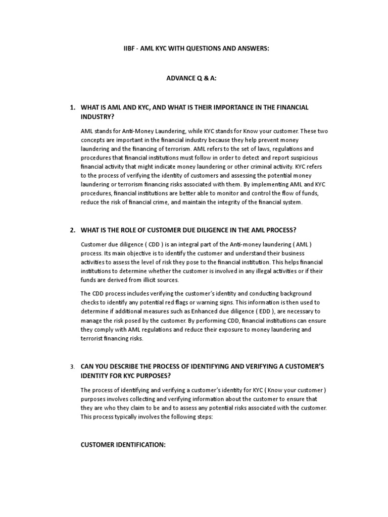 Iibf Aml Kyc | PDF | Money Laundering | Business
