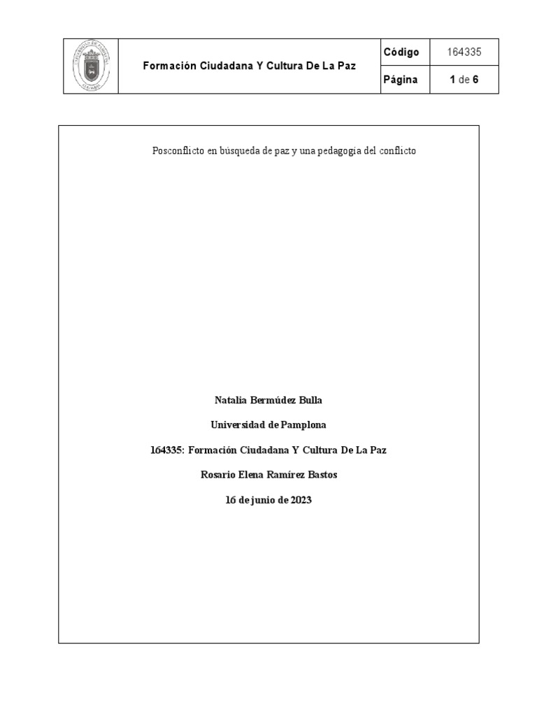 La Paz Como Proceso Cultural | PDF | Conflicto (proceso) | Aprendizaje