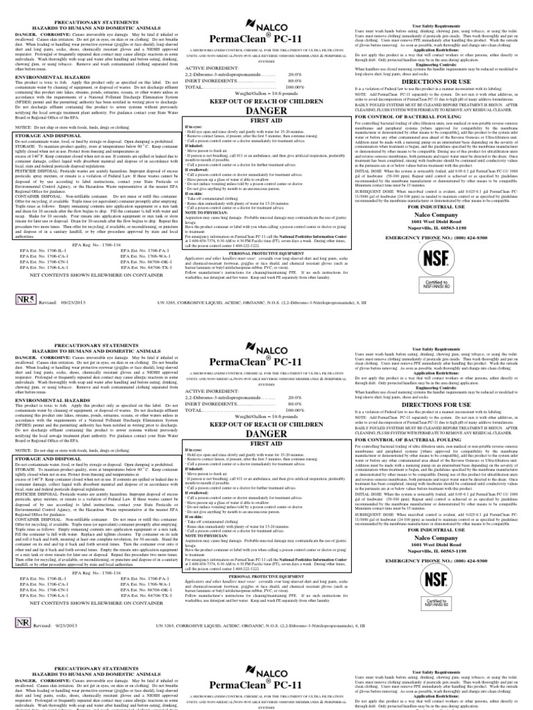Permaclean Pc-11: Danger | Download Free PDF | Clean Water Act | Sewage ...