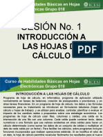 Sesión No. 1 - Introducción A Las Hojas de Cálculo