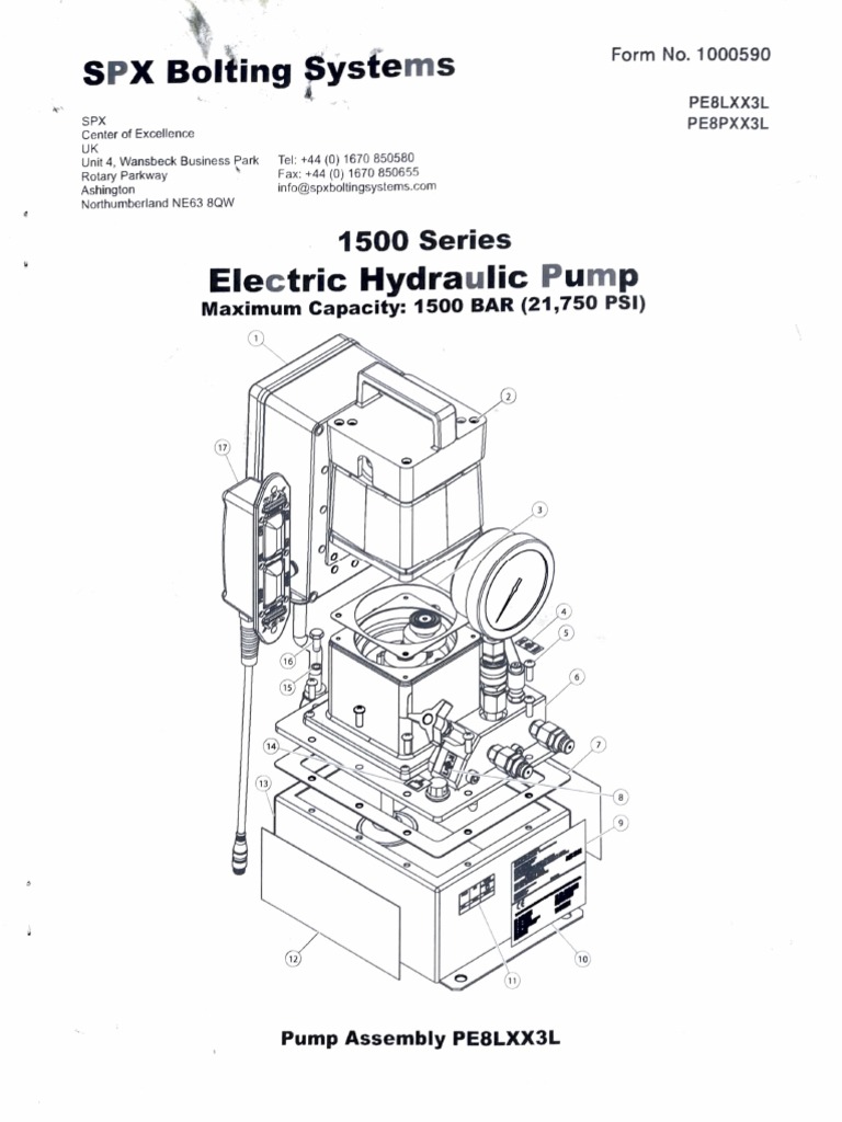 SPX Electric Hydraulic Pump Parts List | PDF | Screw | Pump
