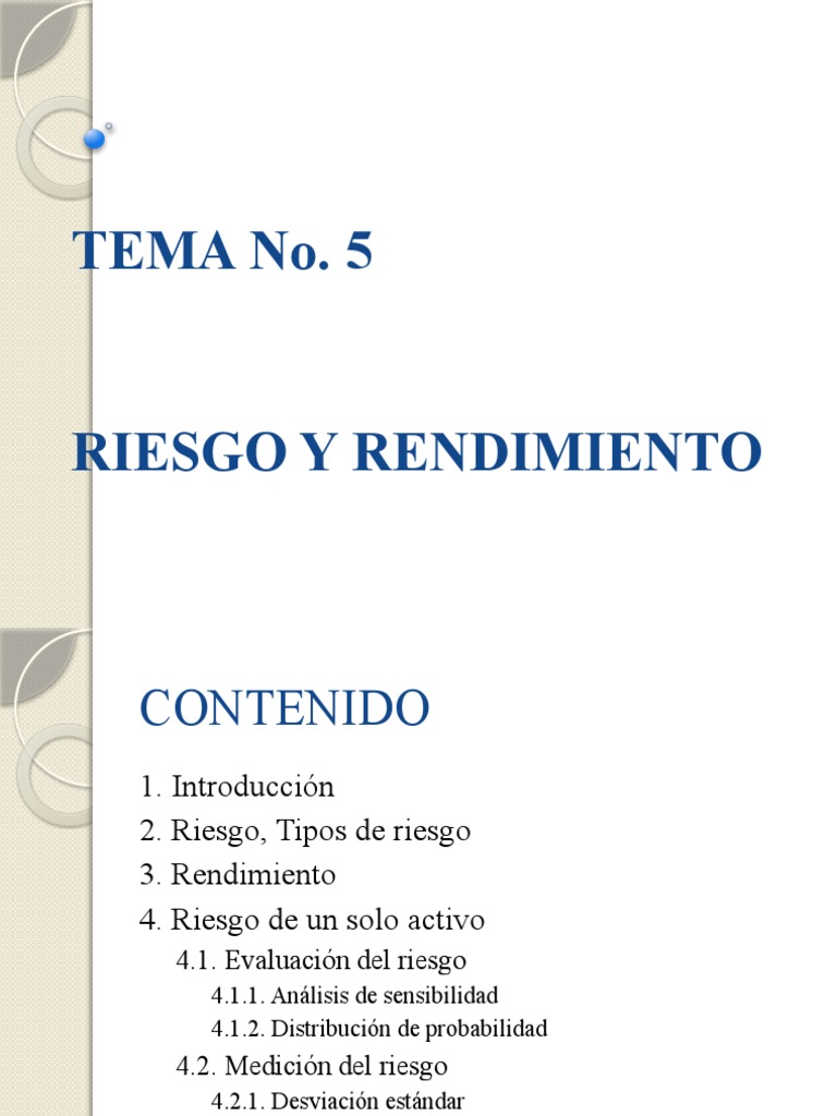 Riesgo y Rendimiento en Inversiones | PDF | Distribución de ...