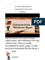 The Musical Characteristics of Representative Music From Mindanao