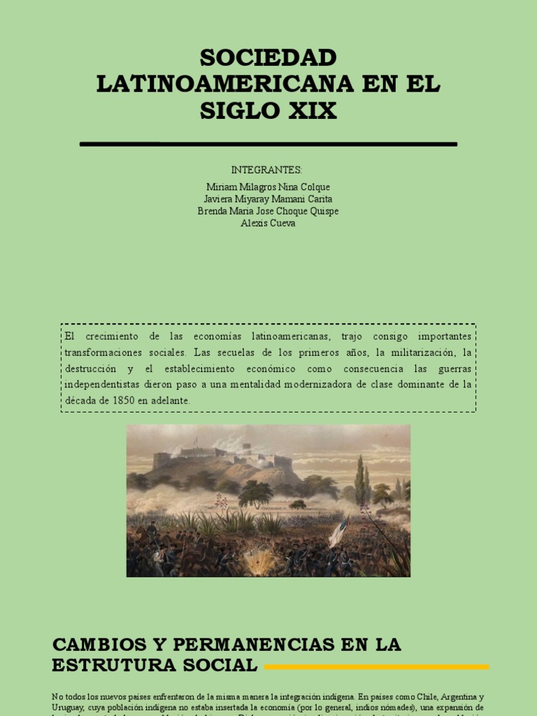 Sociedad Latinoamericana en El Siglo Xix | PDF | America latina ...