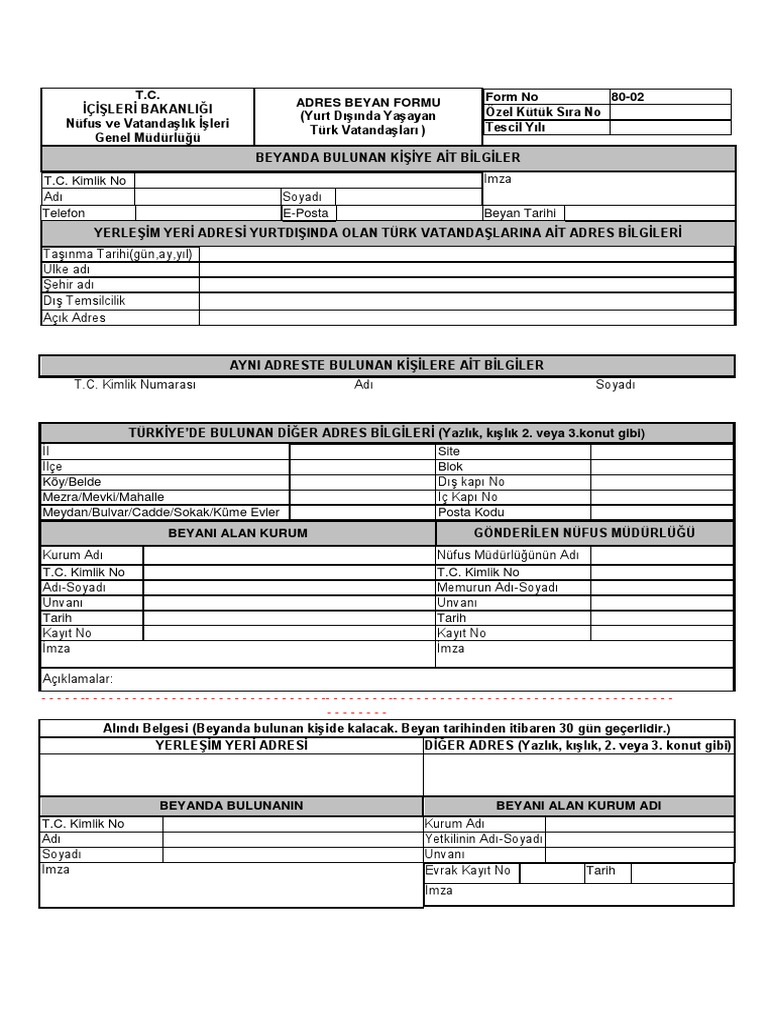 Adres Beyan Formu | PDF