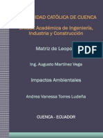 Matriz de Leopold Impactos Ambientales