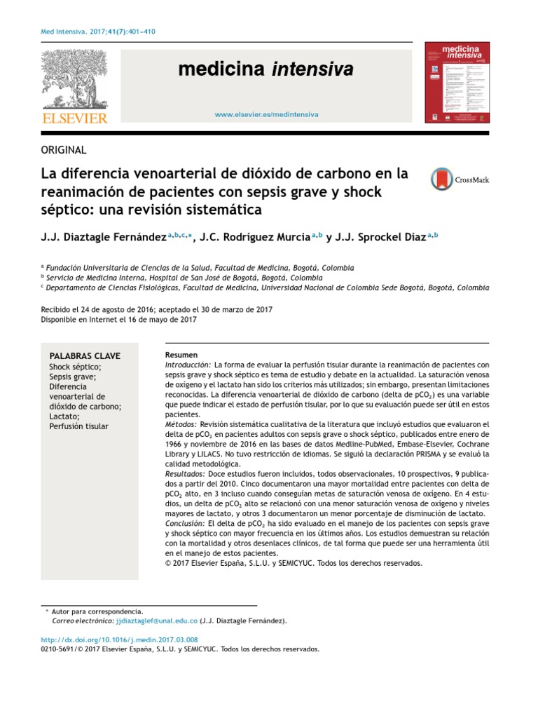 Delta de CO2 PDF Septicemia Especialidades Medicas