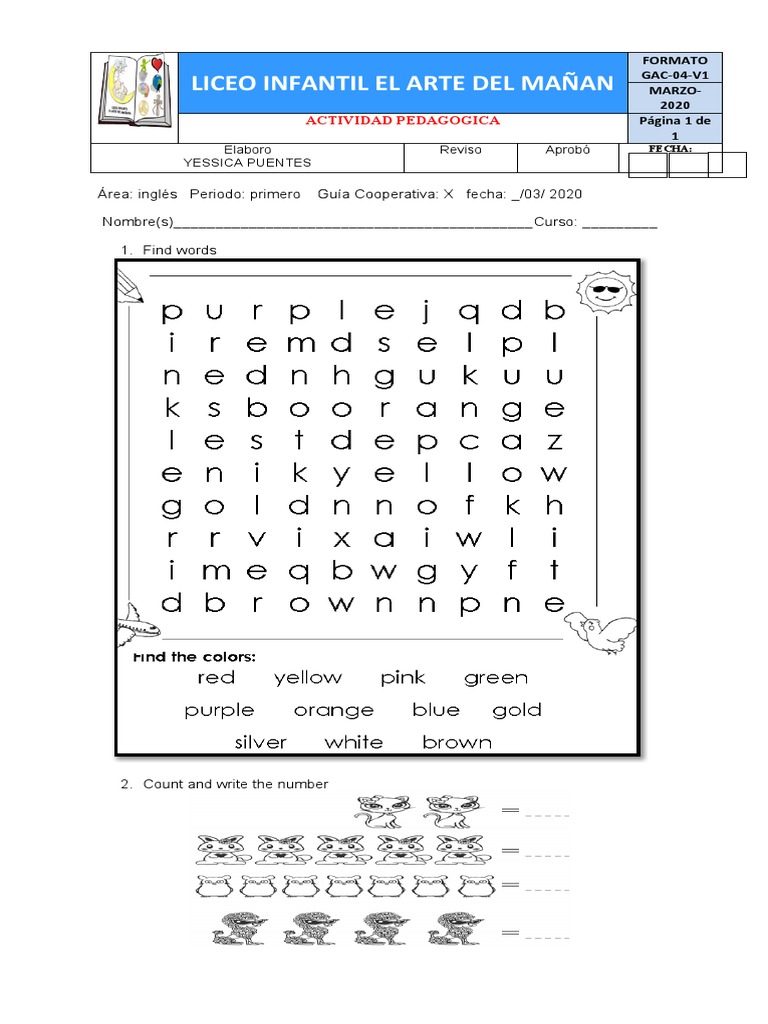 Actividades de Inglés para Niños | PDF
