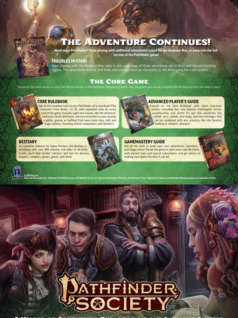 Pathfinder Beginner Box Adventures | PDF | Tabletop Games | Gaming