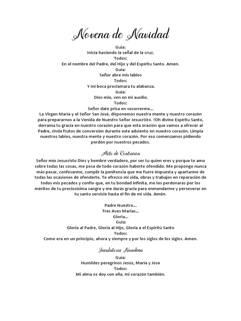 Novena de Navidad: Oraciones y Reflexiones | PDF | María, madre de ...