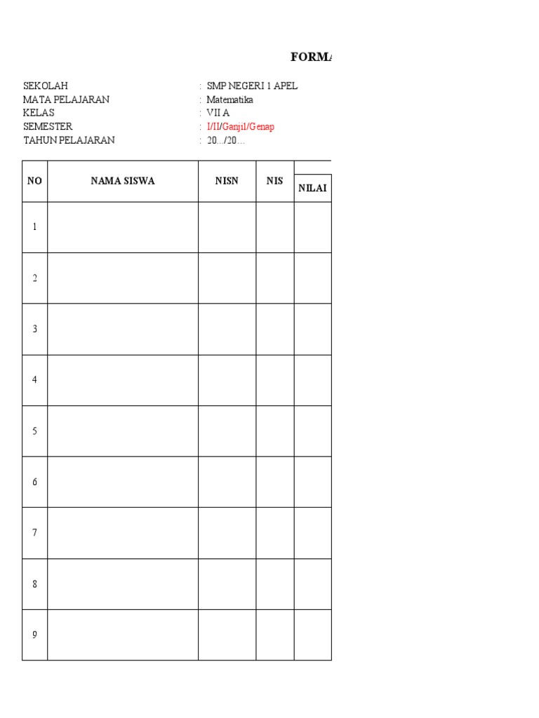 Format Raport Siswa Kurikulum Merdeka | PDF
