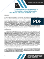 Recomendaciones Basadas en La Evidencia para El Tratamiento de La Rotura Del Ligamento Cruzado Anterior (LCA)