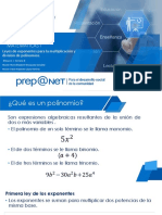 Matemáticas I: Leyes de Exponentes para La Multiplicación y División de Polinomios