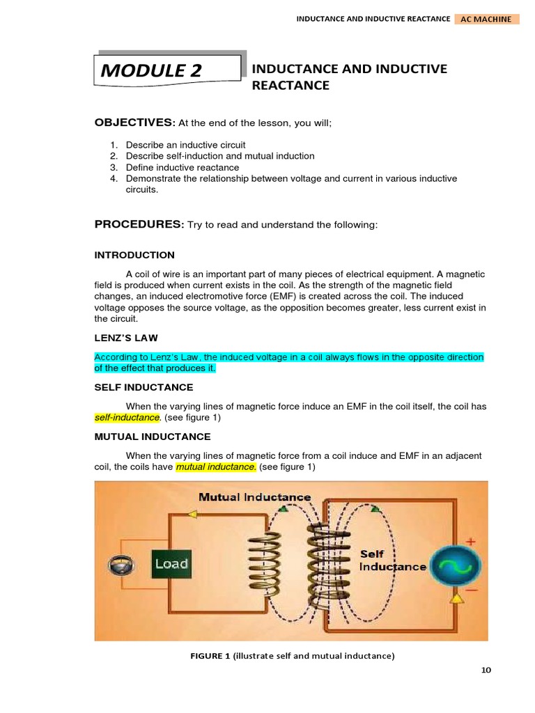 Module 2 - Inductance and Inductive Reactance | PDF | Inductance | Inductor