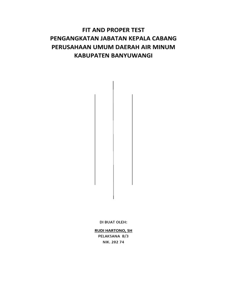 Fit and Proper Test Kepala Cabang PDAM Banyuwangi | PDF