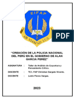 Creación de La Policia Nacional Del Perú en El Gobierno de Alan Garcia Peréz