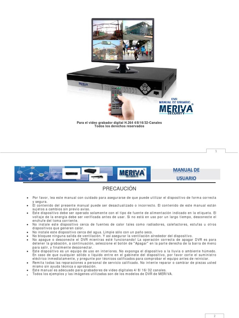 DVR Meriva Manual PDF USB Grabadora de vídeo digital