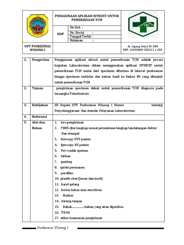 Aplikasi SITRUST untuk Pemeriksaan TCM | PDF | Sains & Matematika
