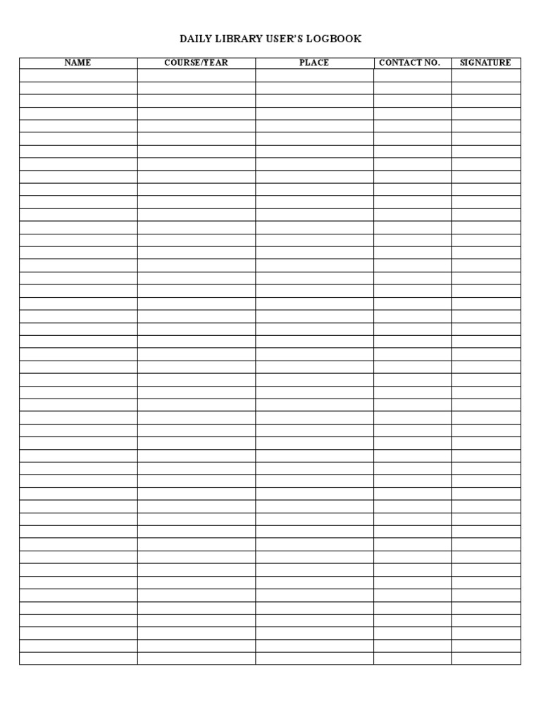 Logbook (Format) | PDF