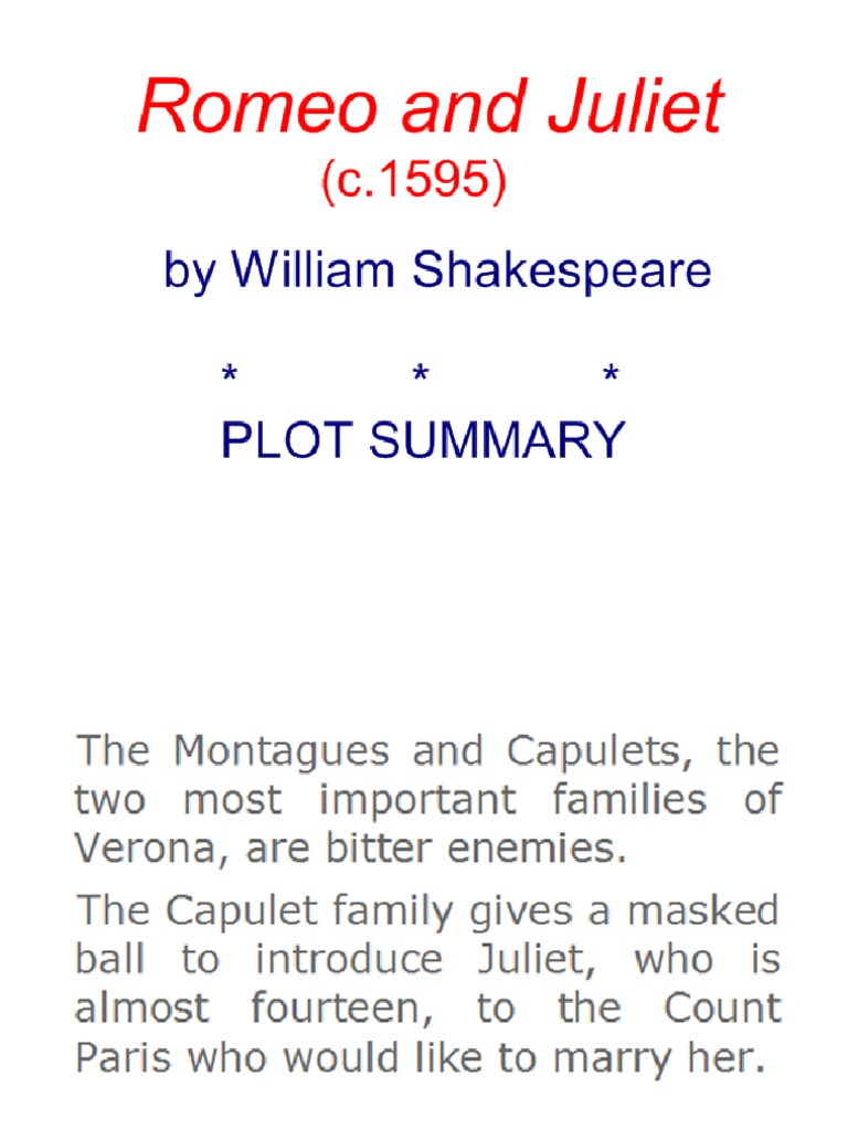 Romeo and Juliet Plot PDF